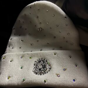 Billionaire Boys Club White Rhinestone Beanie